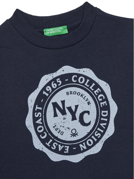Свитшот relaxed fit 3J68G10KN United Colors Of Benetton, синий — фото 3