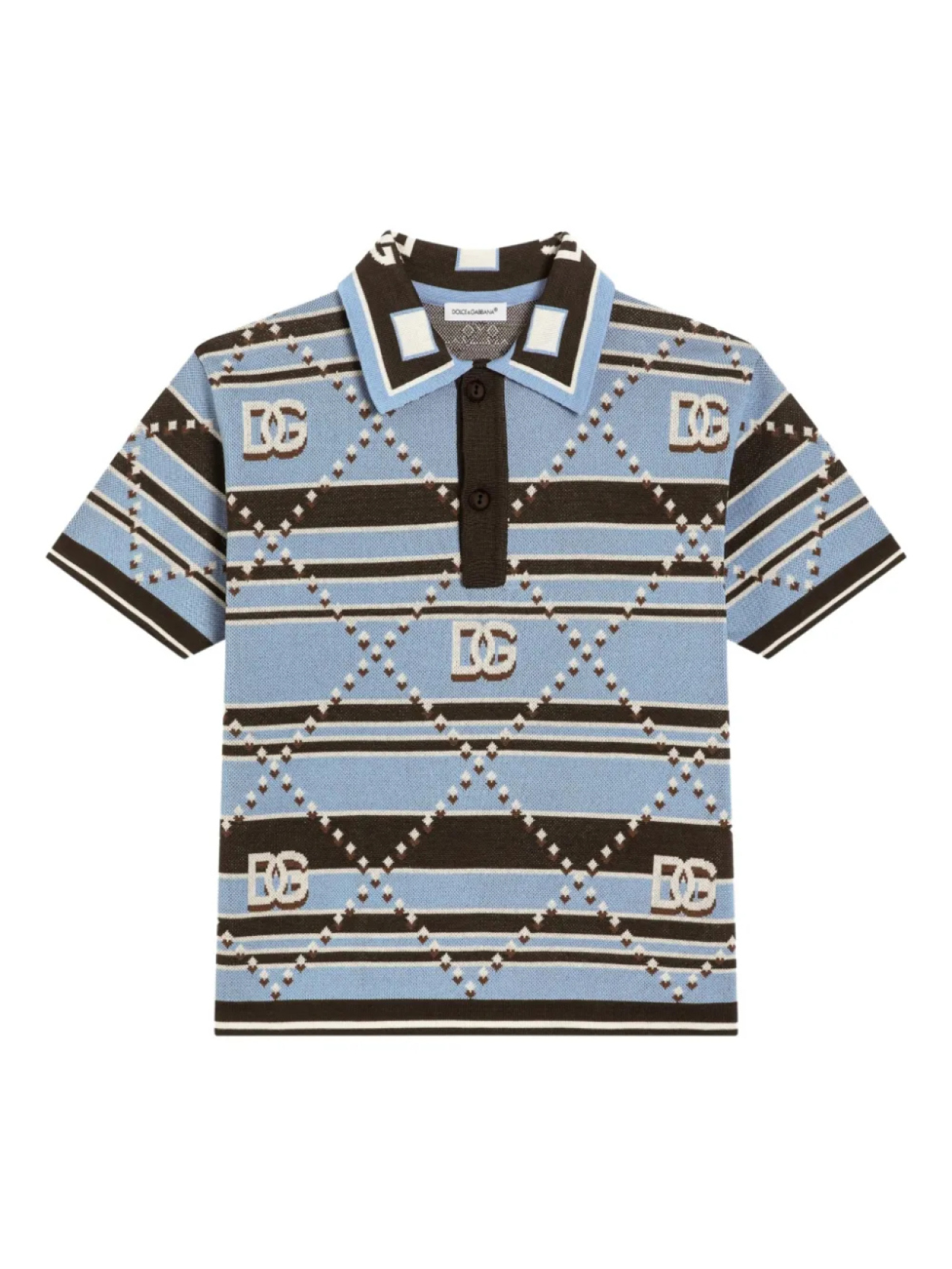 

Dolce & Gabbana Kids рубашка поло в полоску, синий