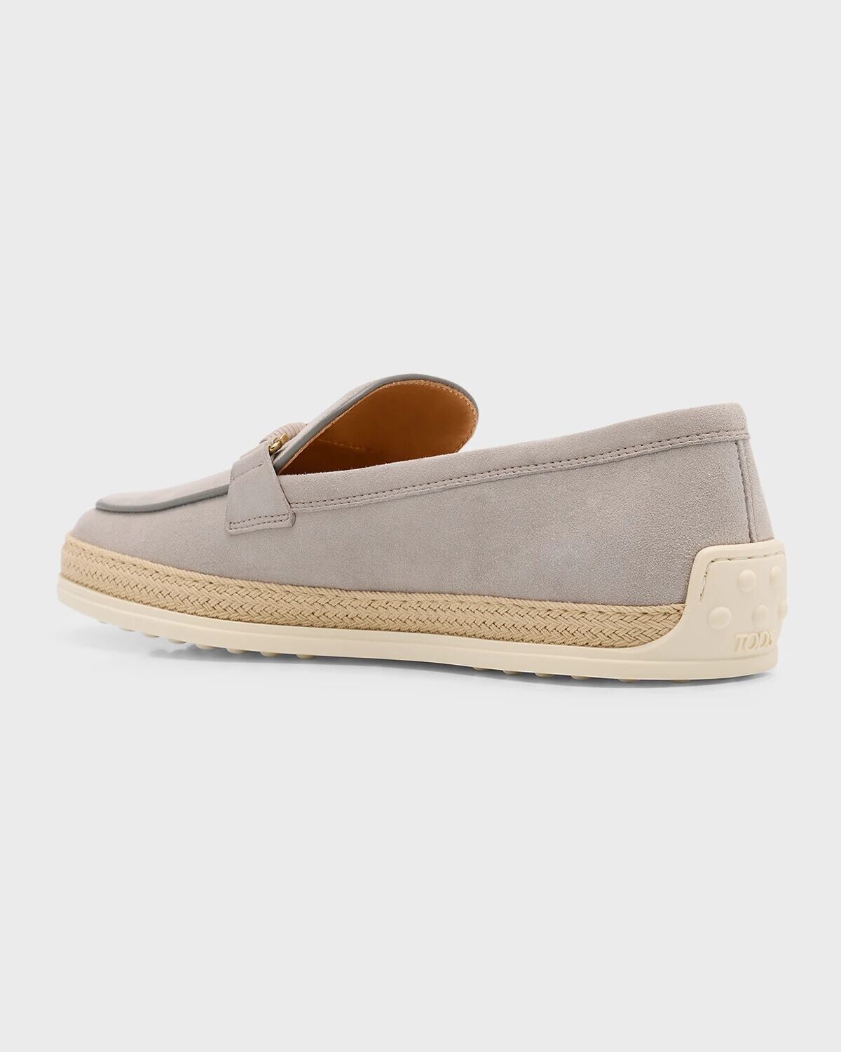 Замшевые эспадрильи Gomma с Т-образными кольцами для водителей Tod's, цвет Grigio Vapore — фото 4
