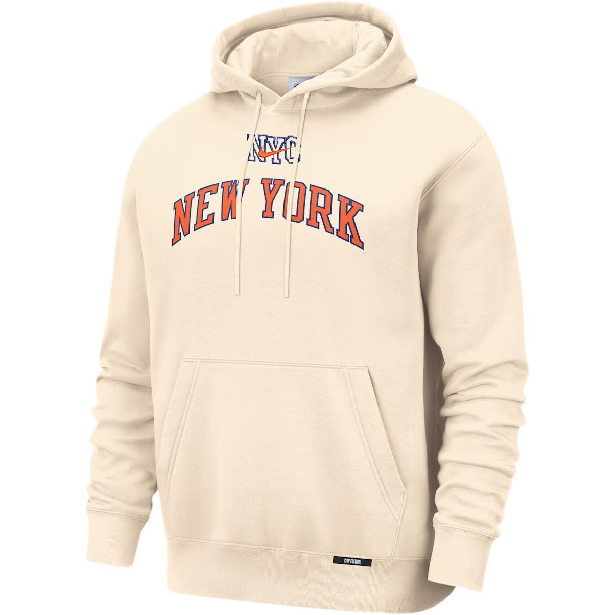 

Мужская толстовка с капюшоном New York Knicks City Edition Basketball Club Nike, natural color