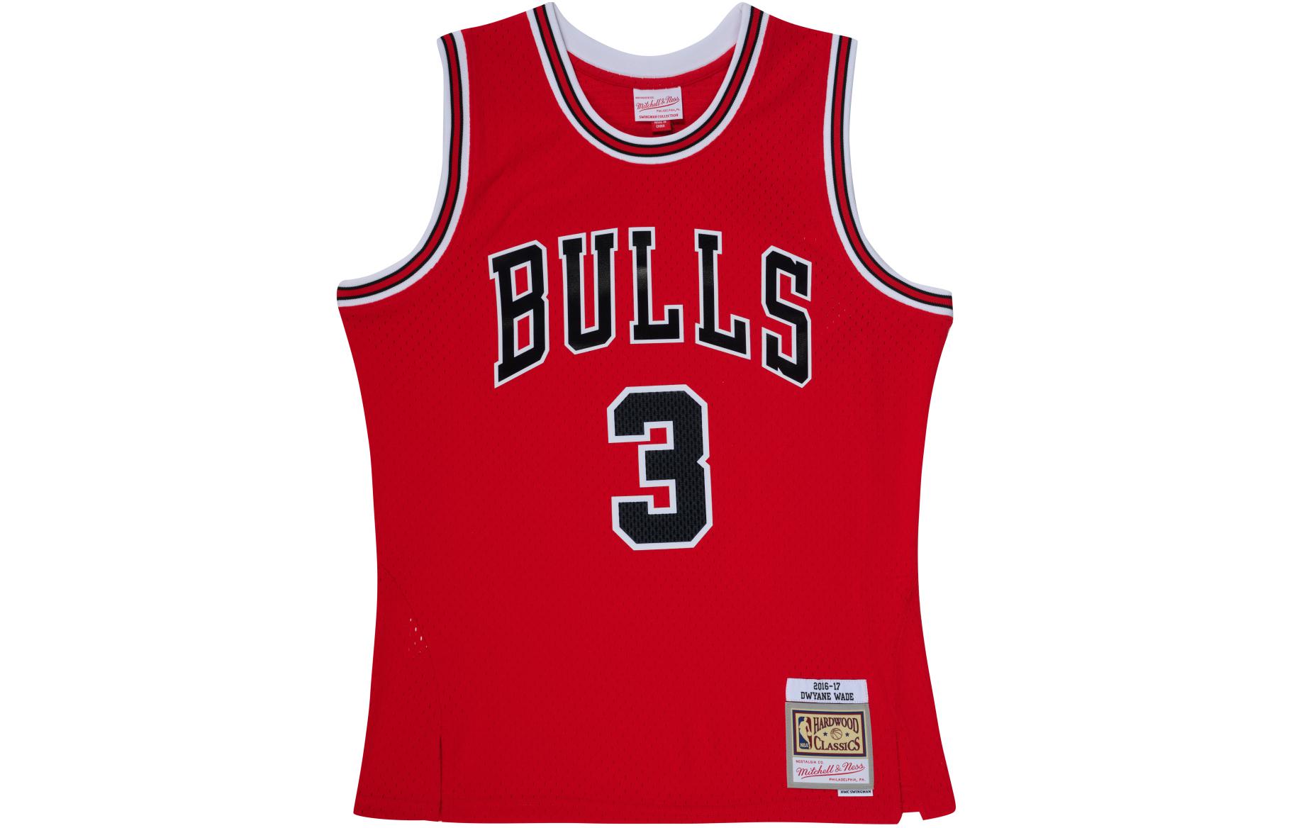 

Mitchell Ness Баскетбольная майка Mitchell & Ness Chicago Bulls, Dwyane Wade размер 3 унисекс красная