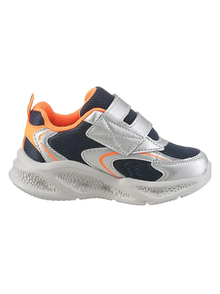 Сникерсы низкие с металлическими элементами Skechers серебристые
