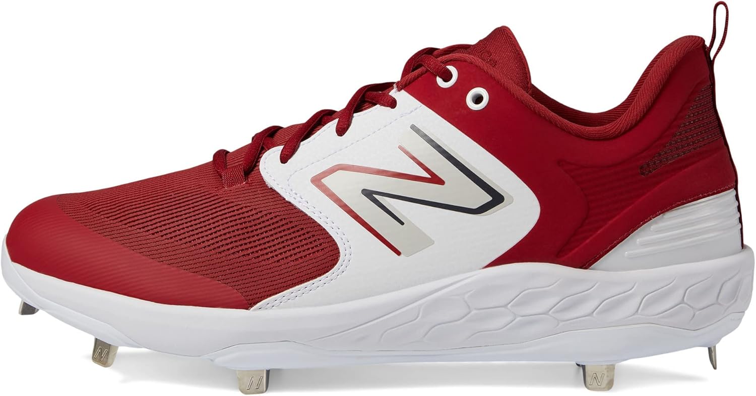 Мужские бейсбольные кроссовки New Balance Fresh Foam X 3000 V6 Metal, Cardinal/White — фото 4