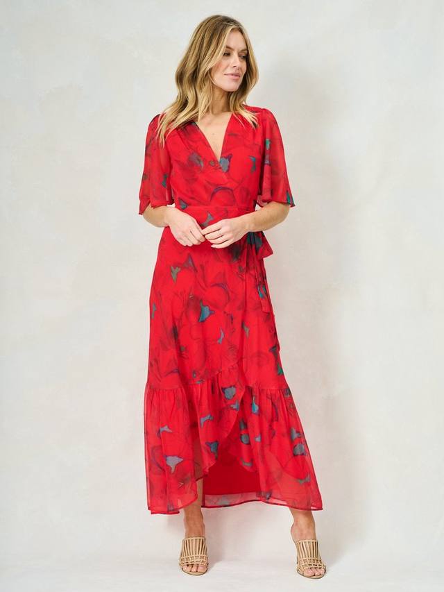 

Платье Delia с цветочным принтом и запахом Hope & Ivy, Red/Multi