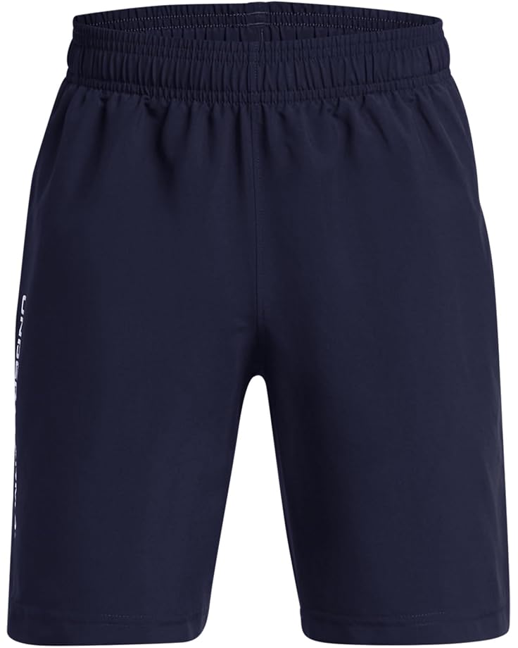 

Шорты Under Armour Kids Woven Wordmark Shorts, цвет Midnight Navy/White