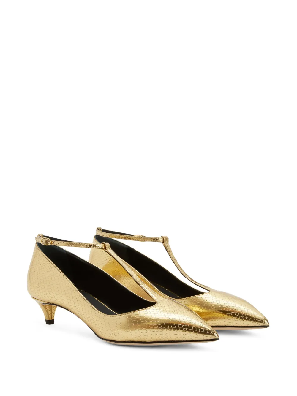 Босоножки Olivia со змеиным принтом Giuseppe Zanotti, золотой — фото 2