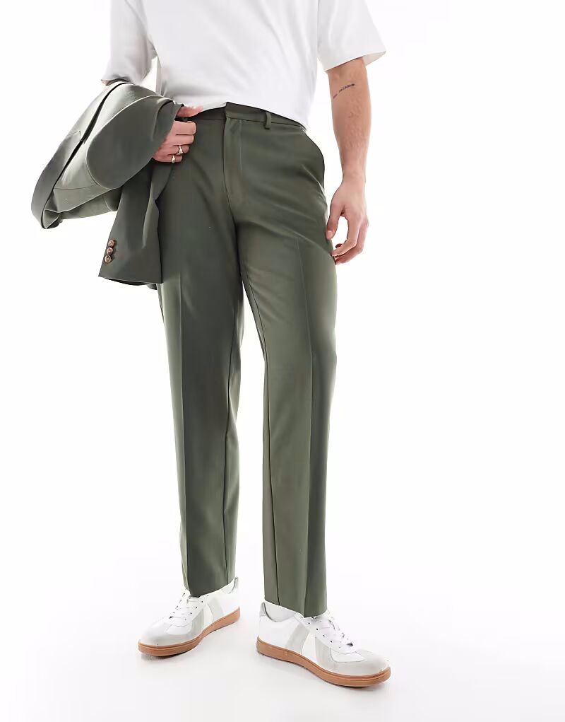 

Брюки прямого кроя ASOS DESIGN темно-зеленого цвета