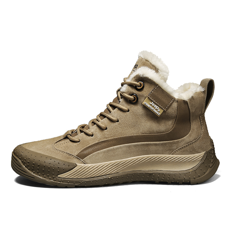 

Утепленные устойчивые к истиранию амортизирующие увеличивающие рост высокие зимние ботинки для мужчин Jeep, хаки