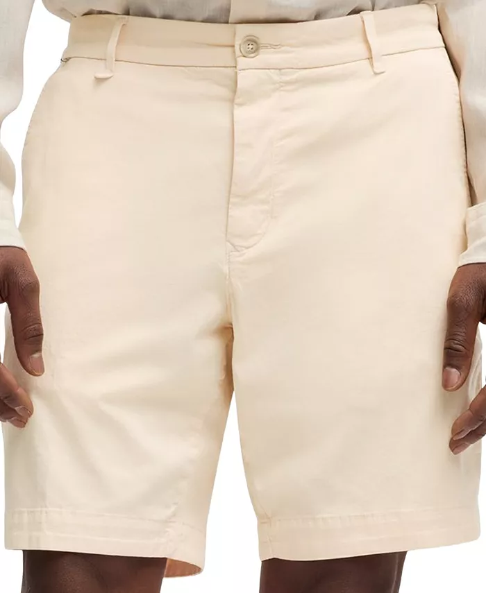 

Мужские хлопковые шорты Slim-Fit из твила Hugo Boss, белый