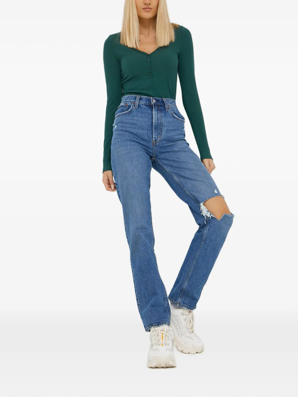 

Джинсы прямого кроя Abercrombie & Fitch, синий