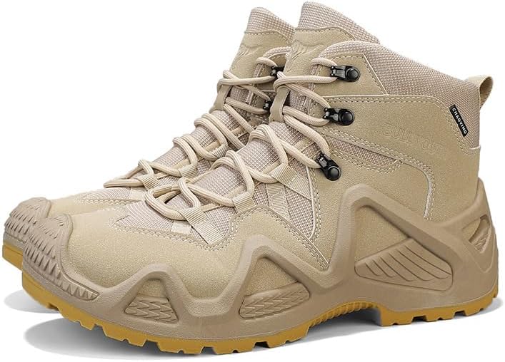 

Мужские облегченные походные ботинки Qacksv, комфортные ботинки средней высоты для активного отдыха и повседневной ходьбы с амортизированной поддержкой, хаки