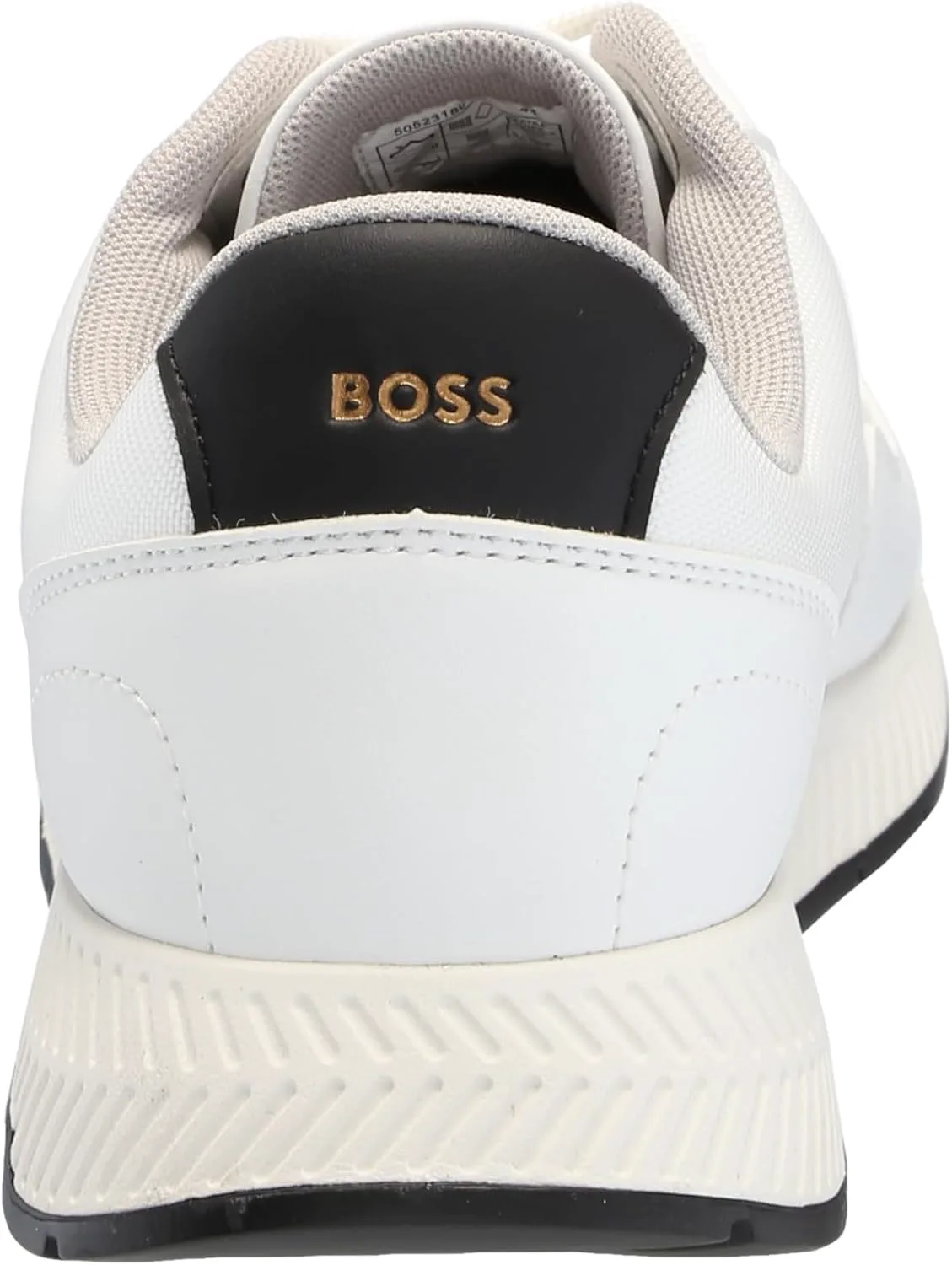 Мужские кроссовки BOSS с кожаными вставками, низкие, белый — фото 3