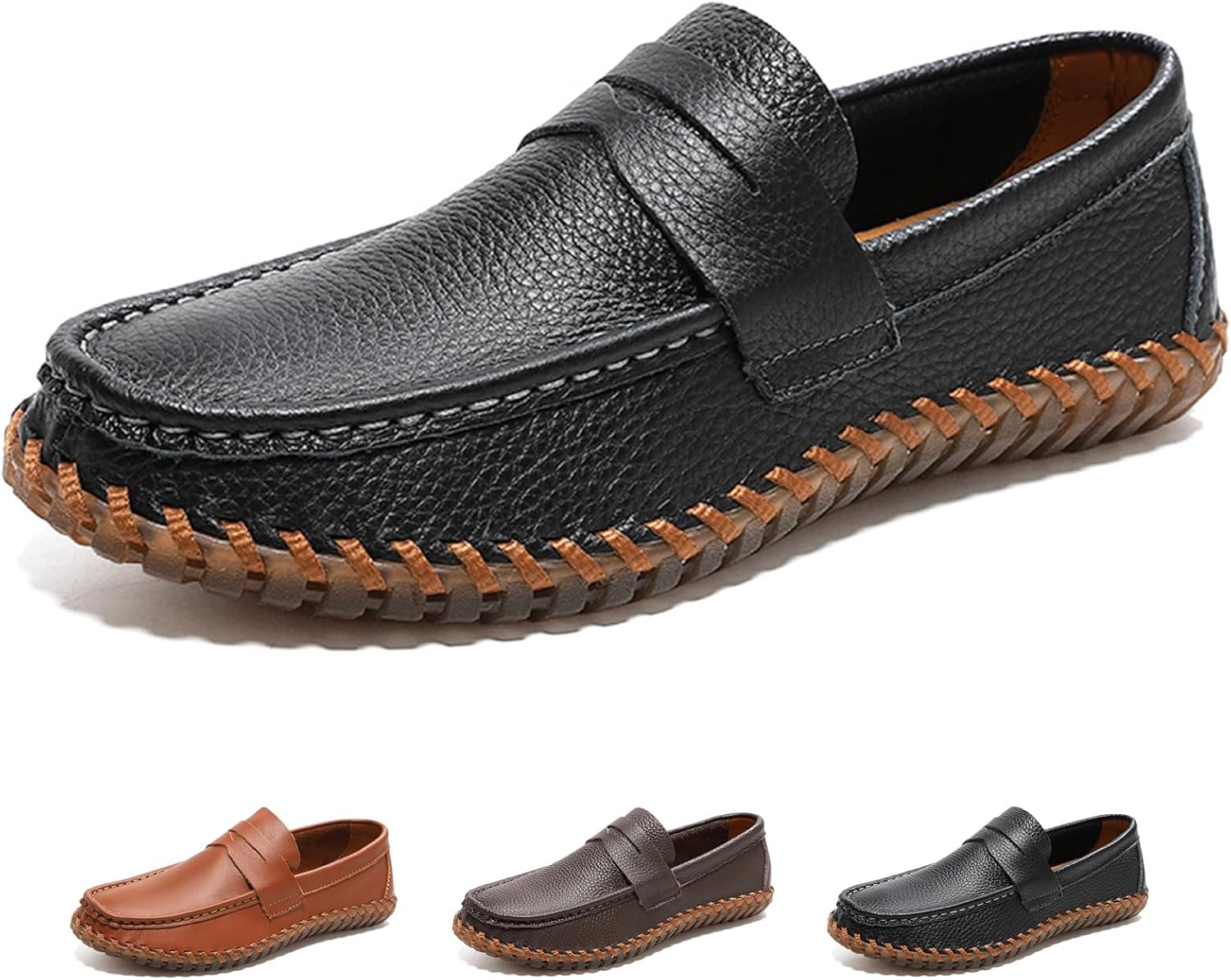 

Мужские кожаные мокасины ADKGBE, повседневные лоферы, удобные мягкие легкие, с ручной строчкой, классические лоферы с прорезью для монеты, свадебные, деловые, для прогулок и вождения, противоскользящие, плоские туфли, черный