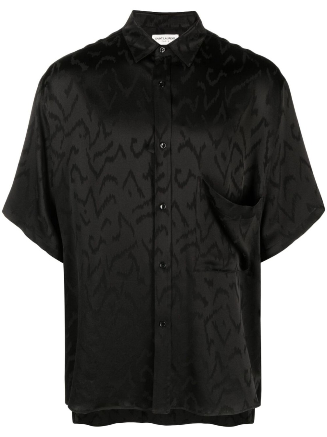 

Saint Laurent жаккардовая рубашка с короткими рукавами, черный