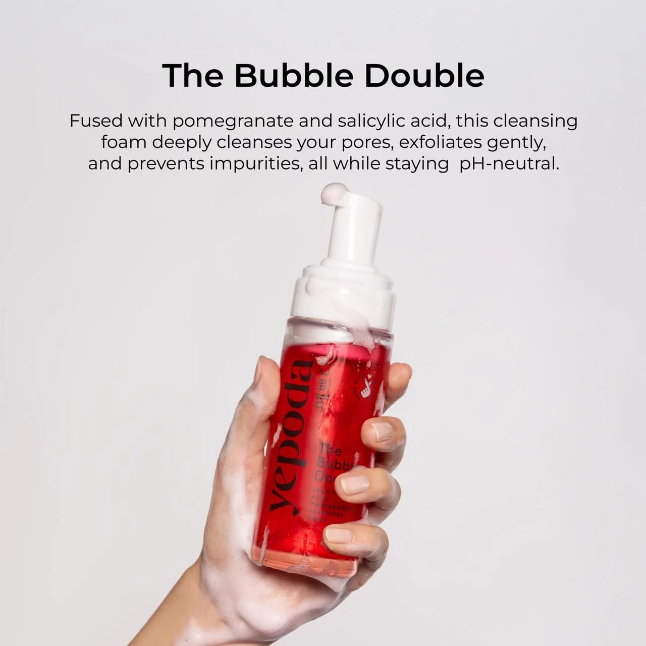 Нежный отшелушивающий очищающий мусс «The Bubble Double» от Yepoda, 120 мл Yepoda — фото 2