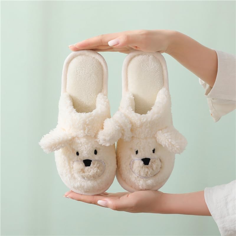 Тапочки Loizziuy Cute Bear милые плюшевые тапочки для женщин и мужчин, теплые зимние тапочки с эффектом памяти, мягкие теплые домашние ботинки, коричневый — фото 4