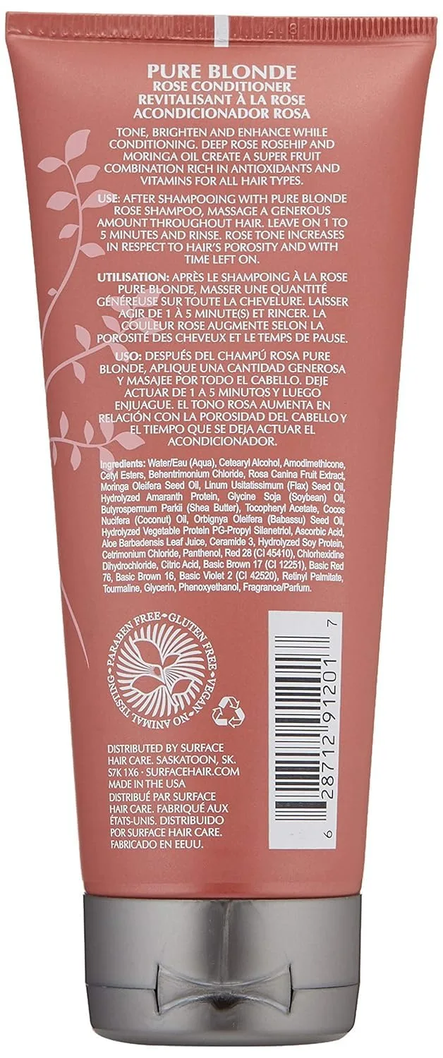 Кондиционер Surface Hair Pure Blonde Rose - тонизирует, осветляет и защищает волосы - 7 жидких унций — фото 2