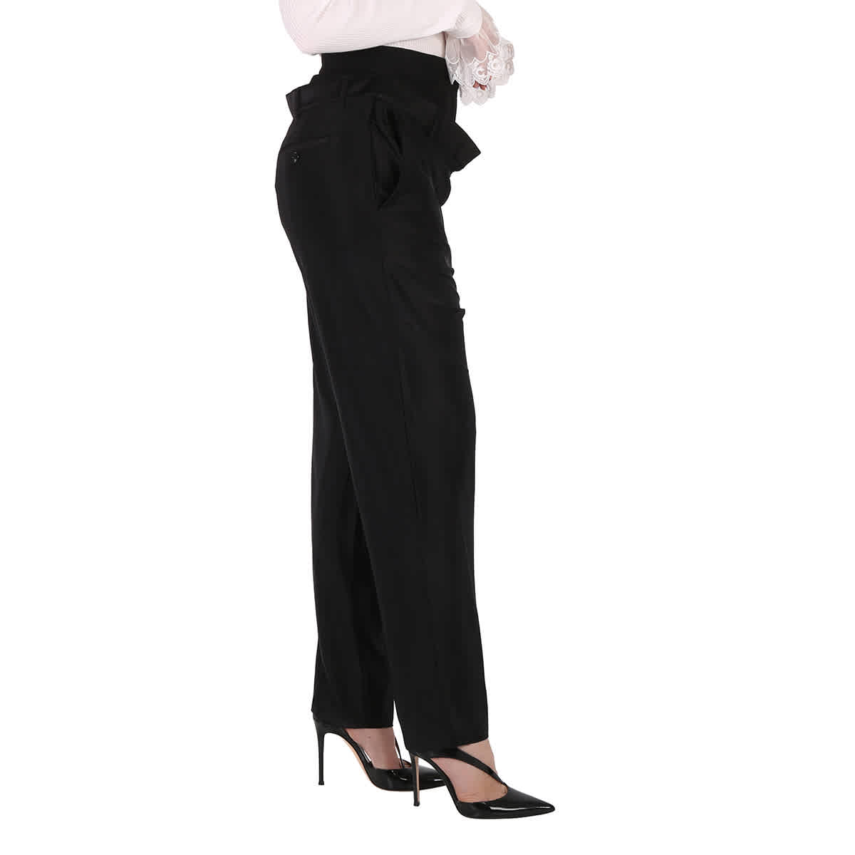 Брюки Burberry Ladies Black Lombardy с двойной талией из джерси — фото 2