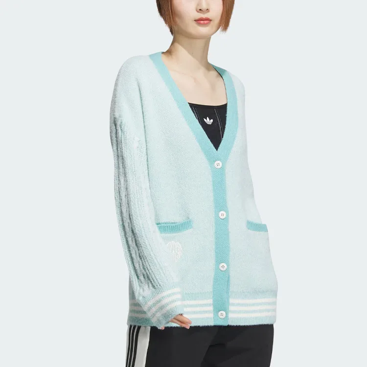 Adidas Originals V Day Polo Sweater Knitwear Women's Simple Mint Green — фото 3