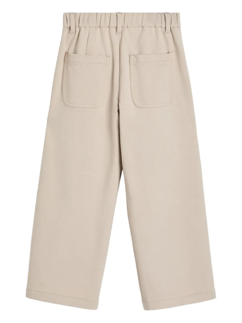Брюки А-силуэта со складками Brunello Cucinelli Kids, нейтральный — фото 2