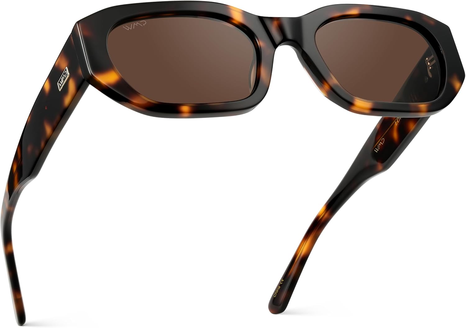 

WearMe Pro — женские солнцезащитные очки узкой прямоугольной формы с массивными линзами — поляризованные, легкие, из ацетата, 100% защита от УФ-излучения, Tortoise Frame / Amber Lens