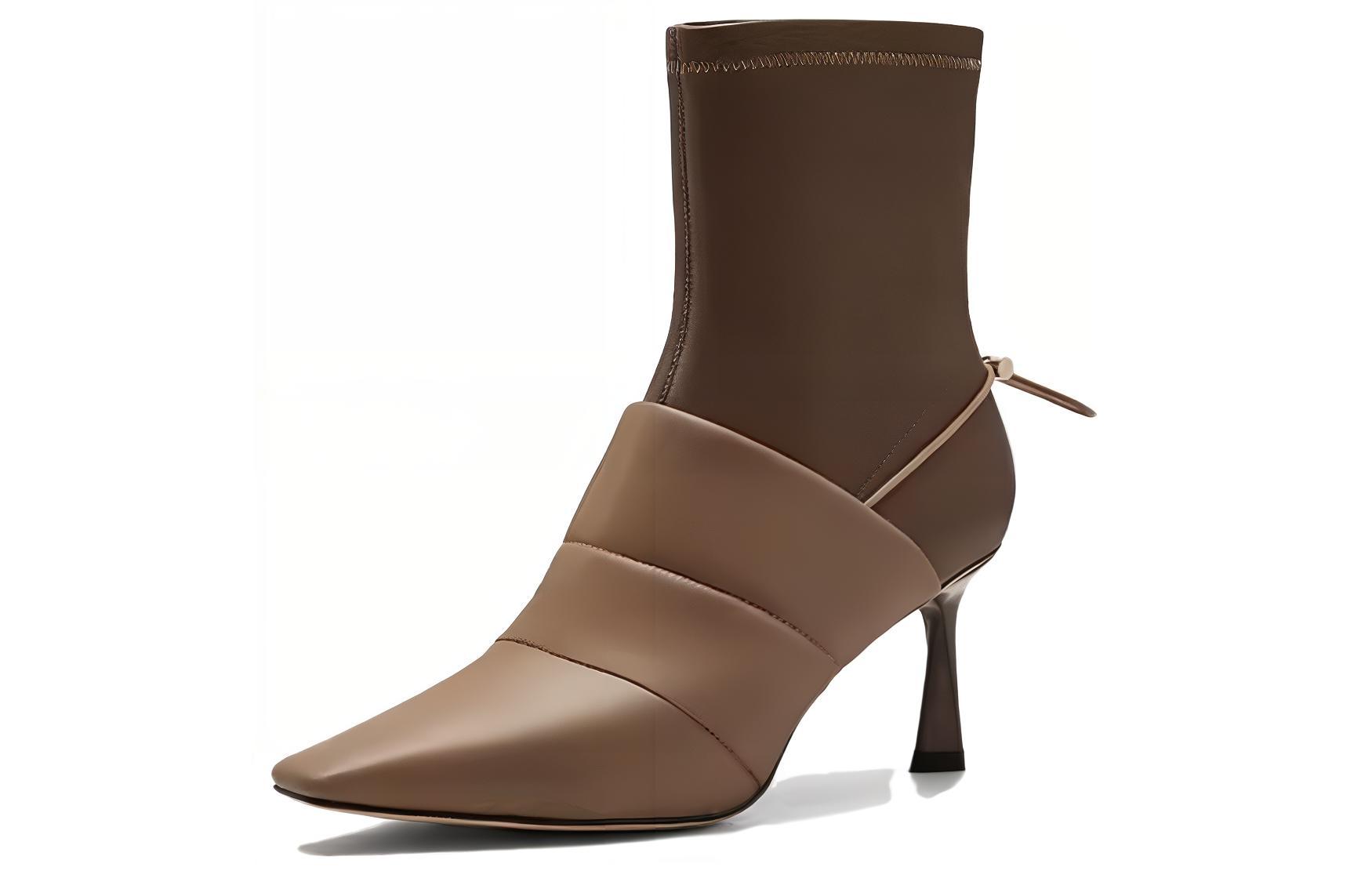 NINE WEST Женские полусапожки на каблуке 7,5 см светло-серые, цвет Light Gray — фото 4