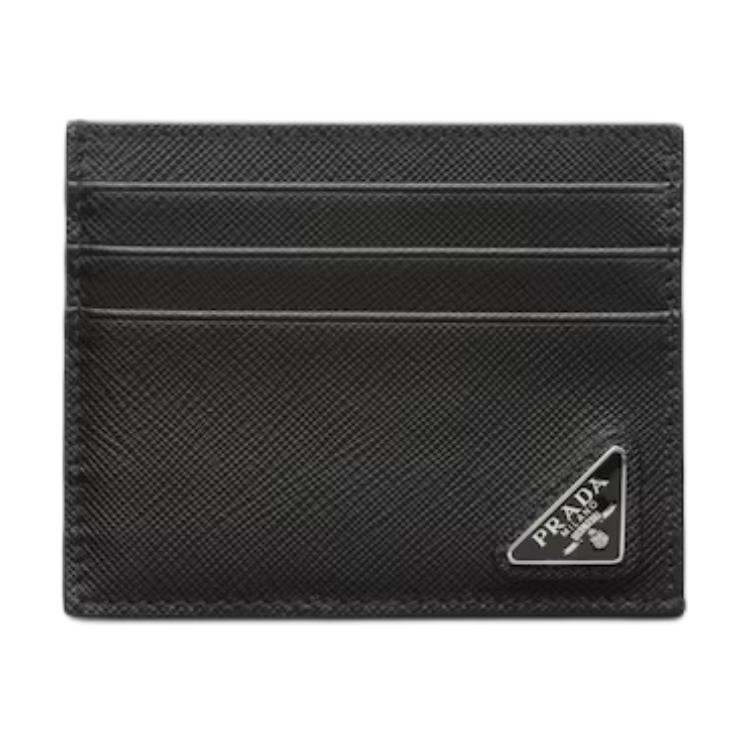 

PRADA Кожаный кардхолдер Saffiano мужской черный