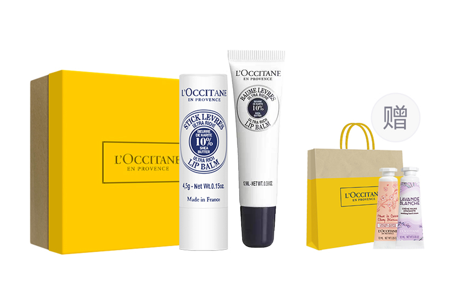 

Бальзам для губ Shea/Cherry Blossom/Rose Heart/Morning Light Leaf Whisper увлажняет и питает 4,5 г/12 мл LOCCITANE, [Couple Set]Shea 4.5g+Shea 12ml