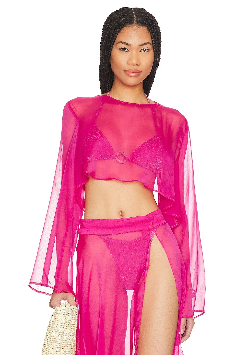 

Рубашка Shani Shemer Grace Cropped, розовый