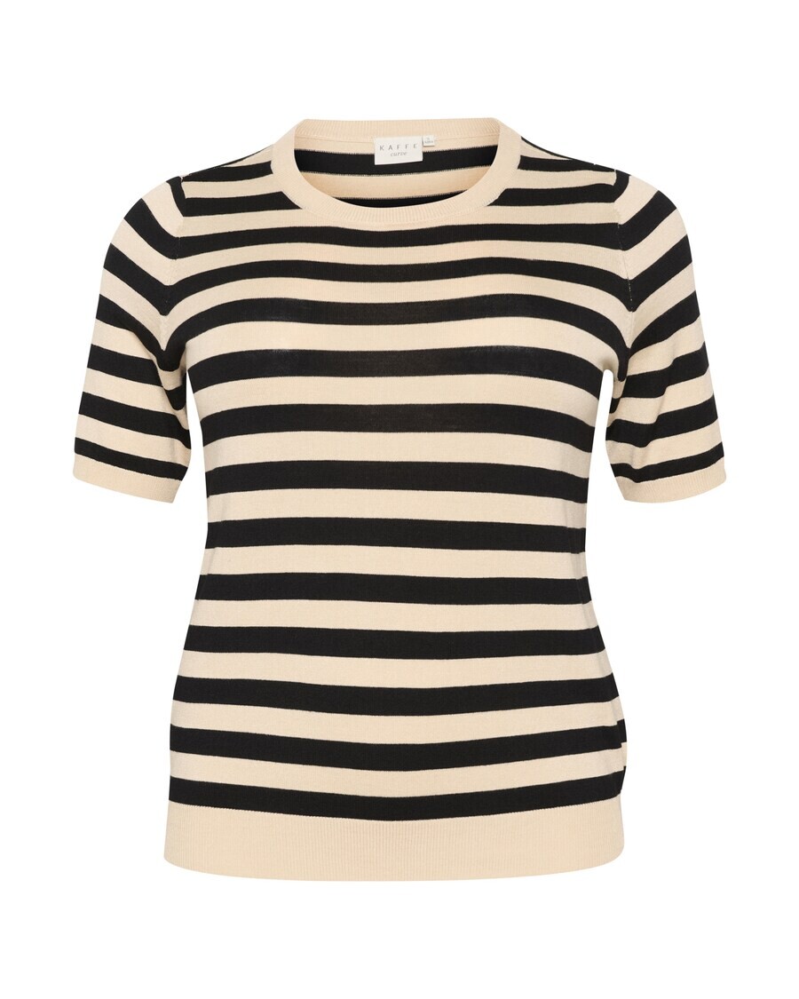 

Тонкий вязаный свитер KAFFE CURVE Sweater Maji, цвет beige/black
