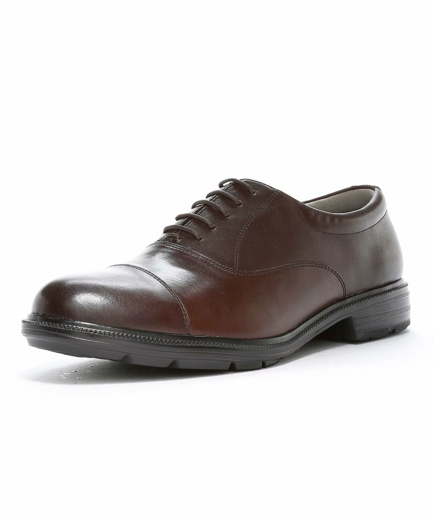 Деловые туфли MoonStar BW4621 из темно-коричневой кожи, широкая колодка. Balance Works, Dark brown