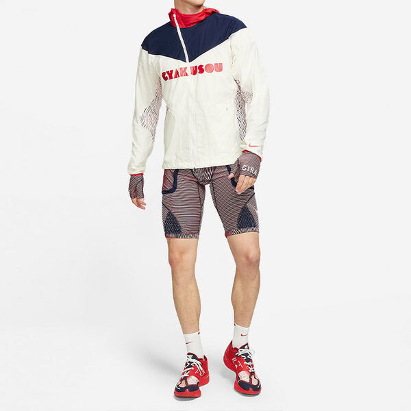 Куртка Men's Nike x Gyakusou Crossover Splicing Colorblock Alphabet Zipper Hooded Jacket White, мультиколор — фото 2