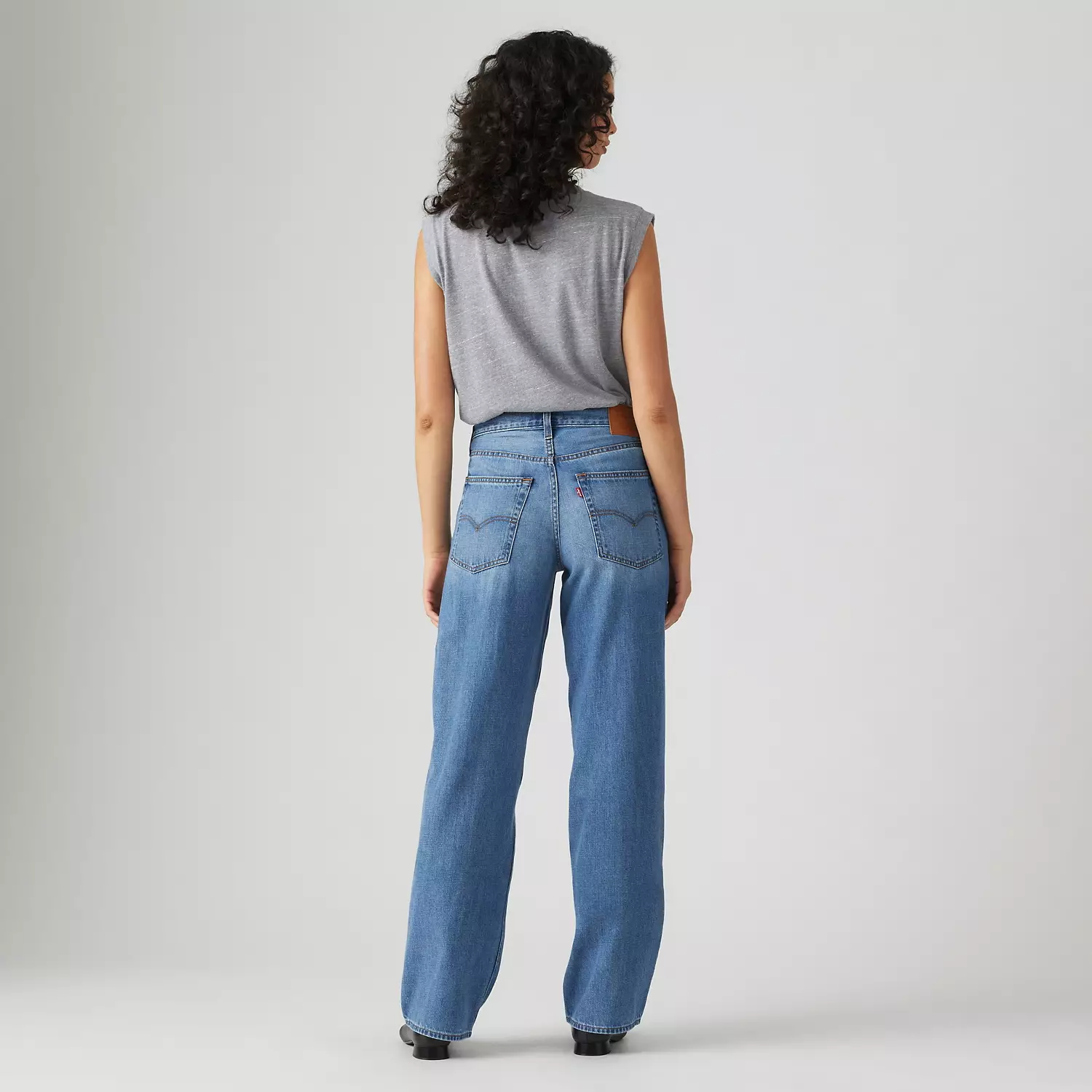 Легкие женские джинсы Baggy Dad Linen+ Denim Levi's, цвет Heavy Check - Medium Wash — фото 3