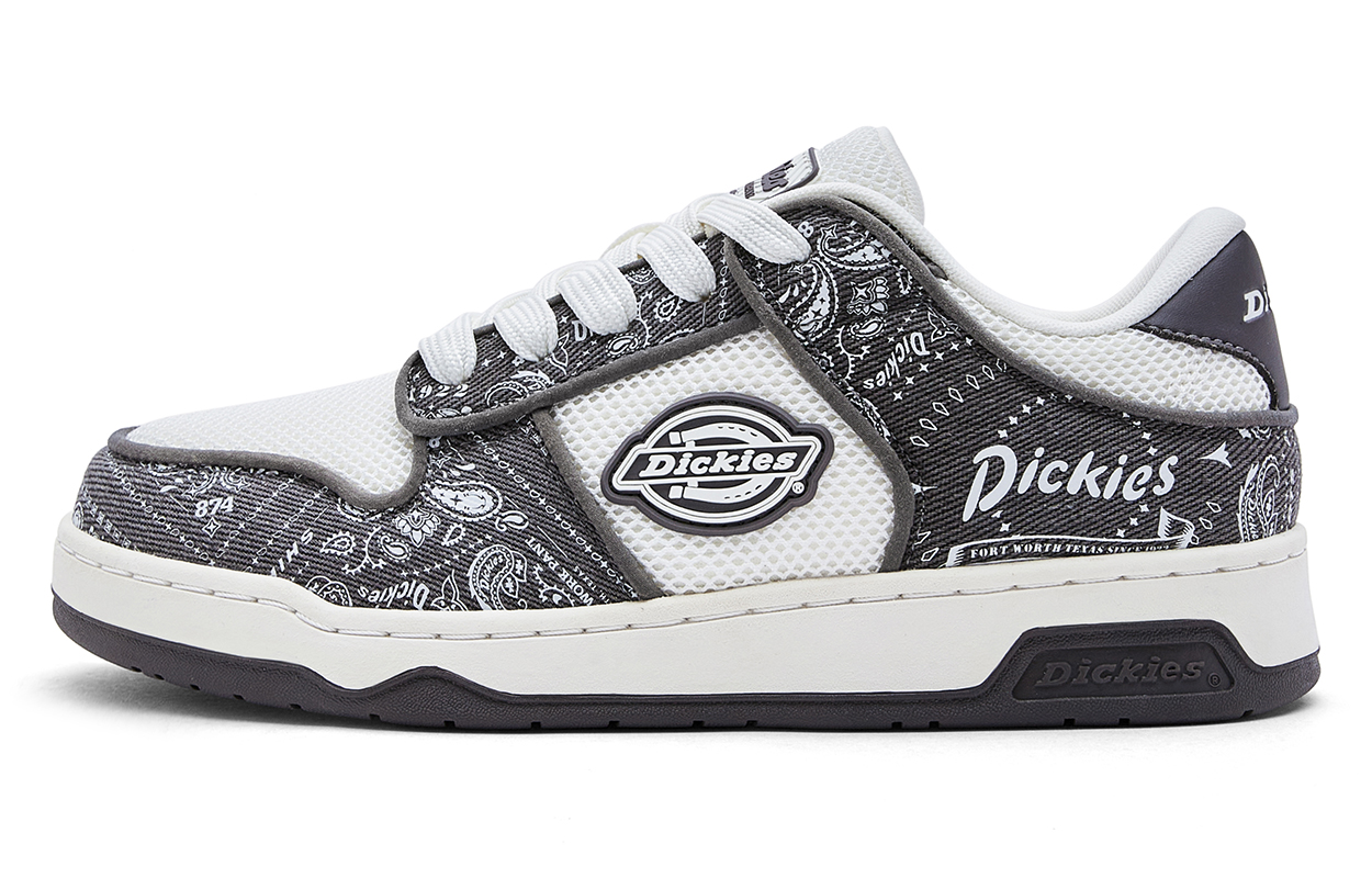 

Dickies Низкие мужские кроссовки для скейтбординга, темно-серые, белые