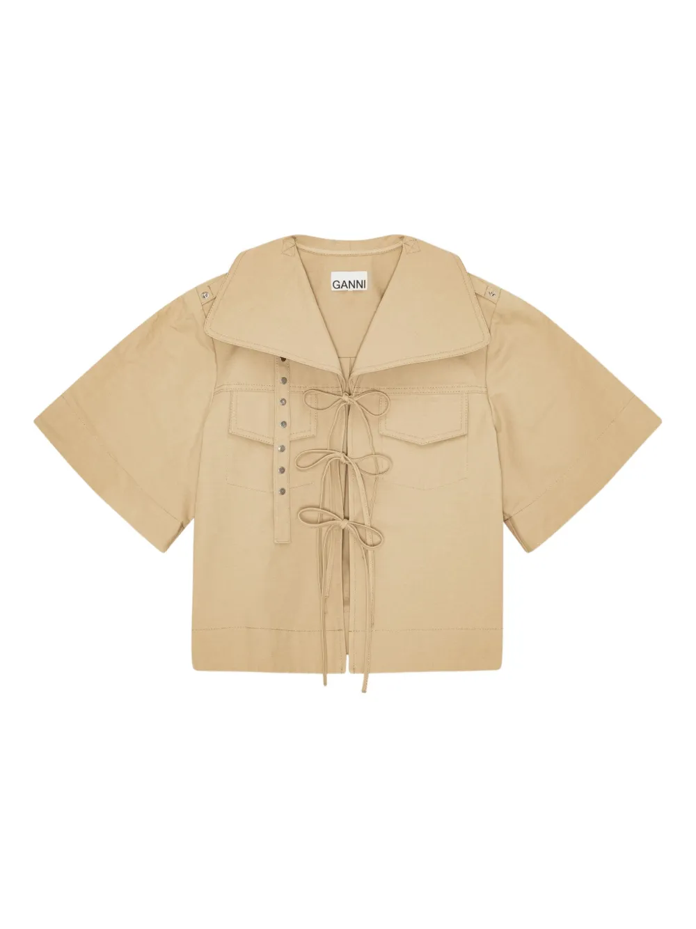 

Рубашка с завязками GANNI, нейтральный