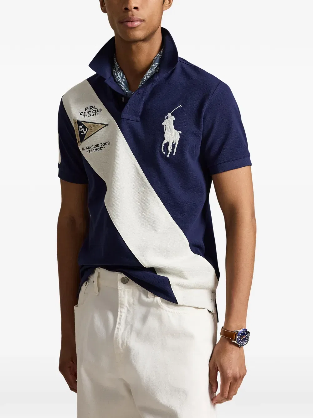 Поло-Рубашка в полоску Polo Ralph Lauren, синий — фото 3