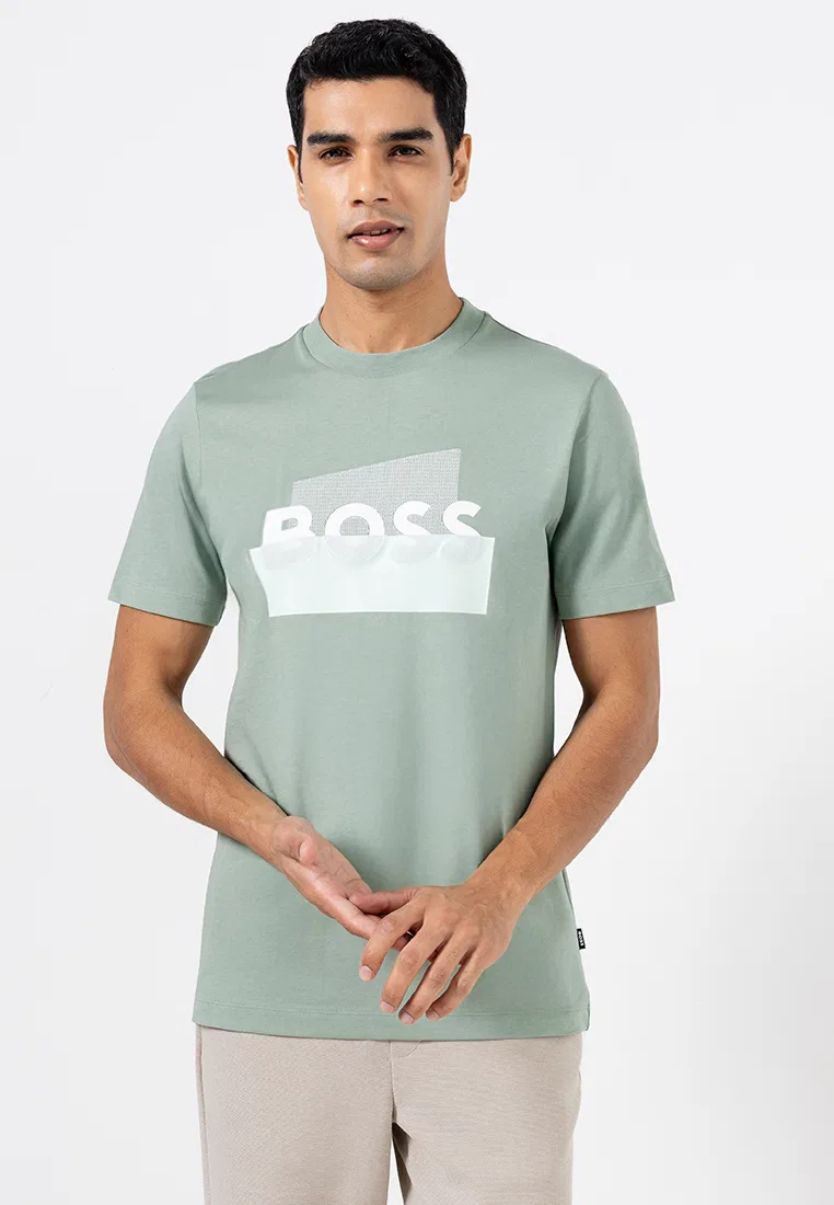 Футболка с коротким рукавом, модель 250, BOSS Mainline, зеленый