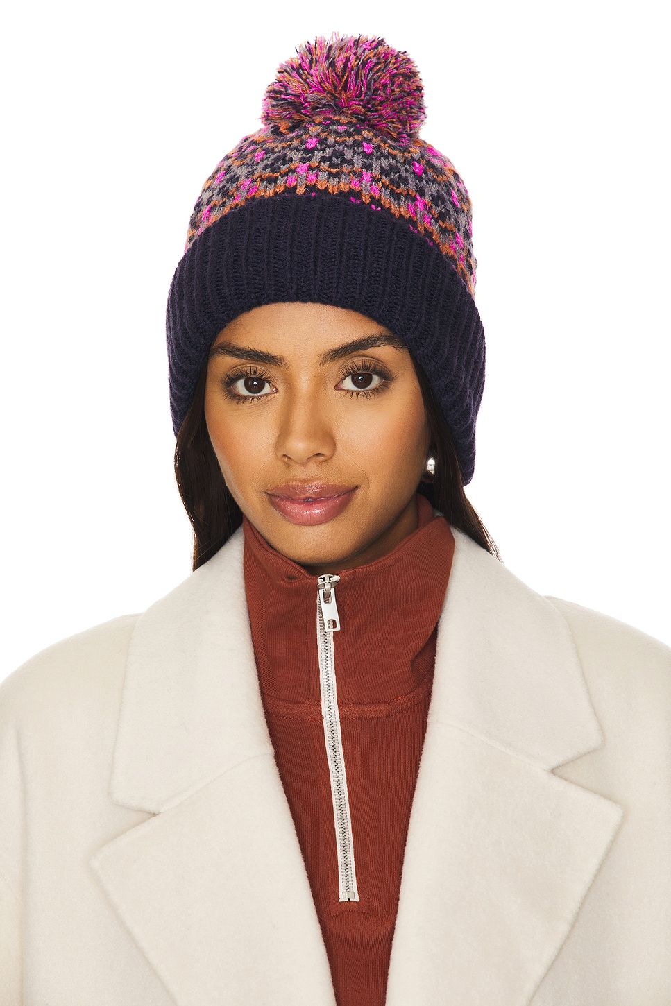 

Шапочка-Помпон «фёр-айл» от first frost Free People, синий