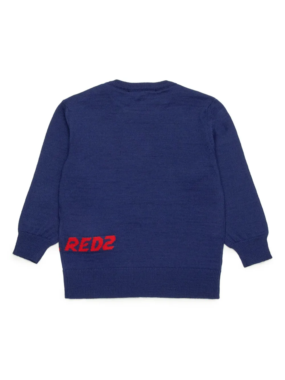 Джемпер вязки интарсия с круглым вырезом DSQUARED2 KIDS, синий — фото 2