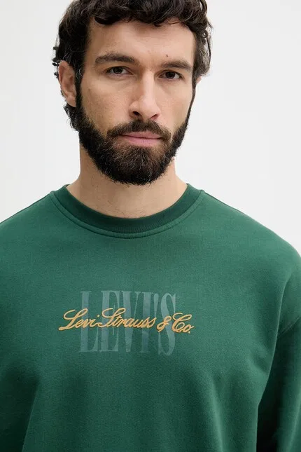 Толстовка свободного кроя RELAXD GRAPHIC CREW Levi's, зеленый — фото 4