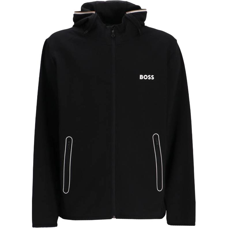 

HUGO BOSS Толстовка с молнией и принтом логотипа Boss, Black
