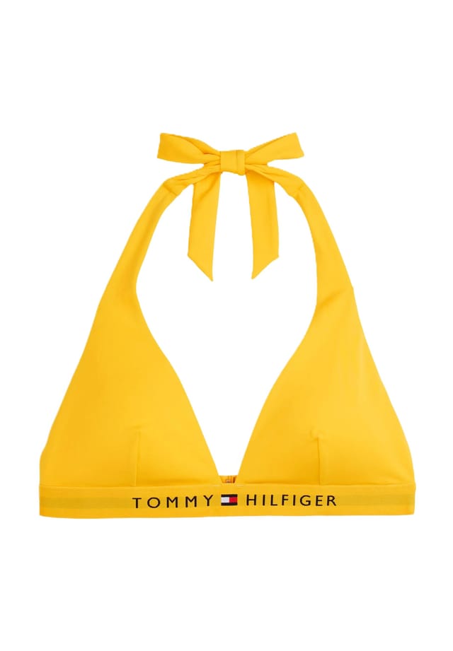 

Верх бикини с V-образным вырезом и халтернеем Tommy Hilfiger, желтый
