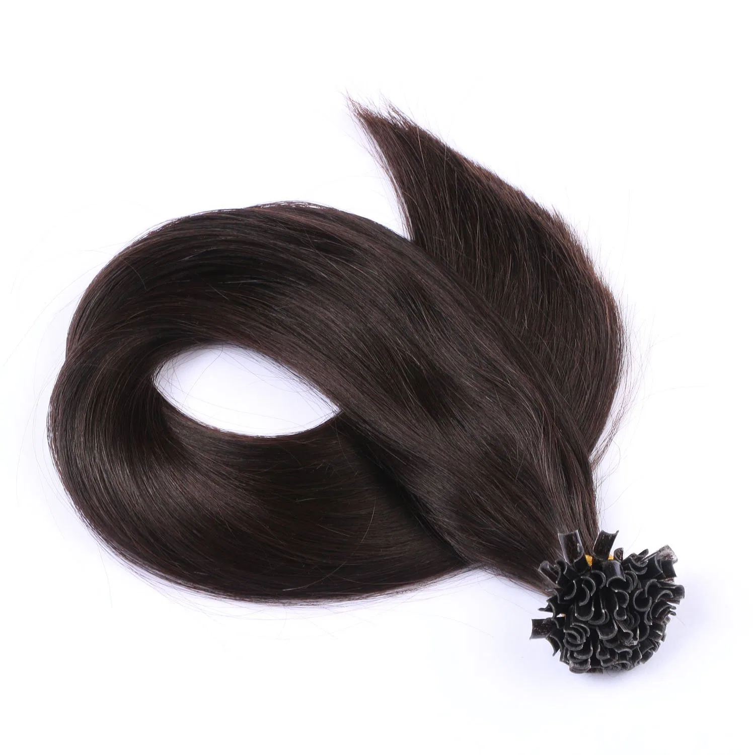 Наращивание волос кератиновыми прядями «#1B Black Brown» 40 см, 50 прядей от novon Hair Extensions Novon