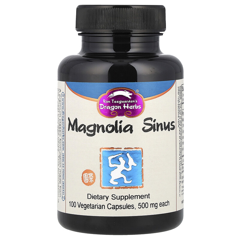 

Dragon Herbs, Magnolia sinus, 500 мг, 100 вегетарианских капсул