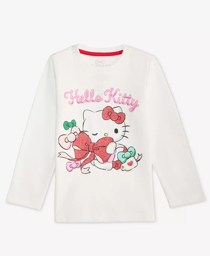 

Детская футболка для девочек 2T-4T с принтом банта Hello Kitty Epic Threads, белый
