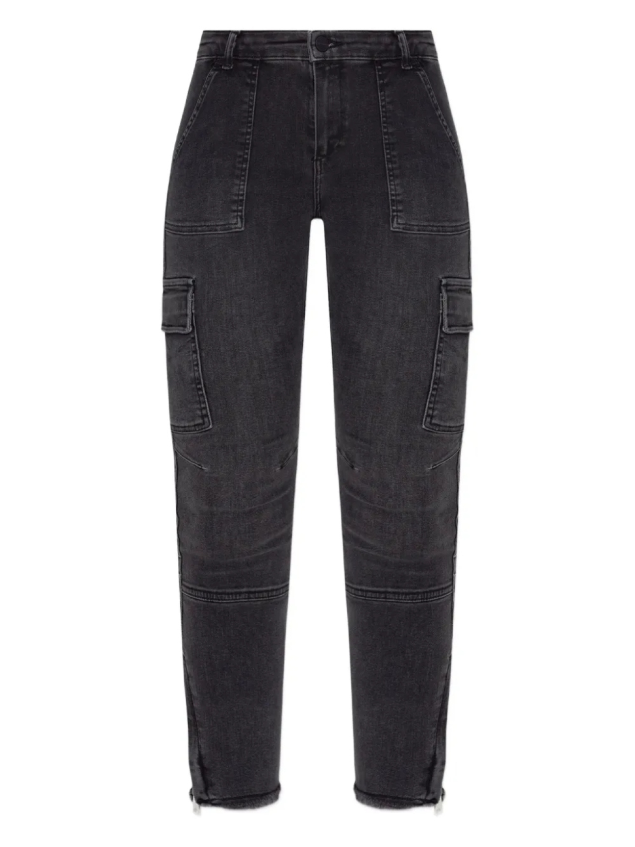 

Джинсы AllSaints Duran с потертостями и карманами-карго, серый