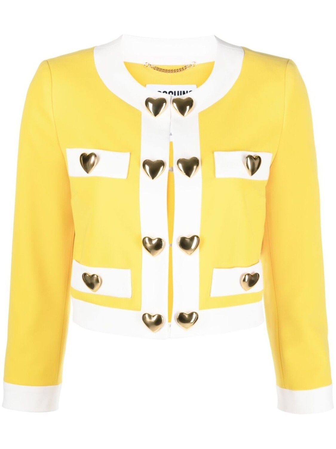 

Moschino укороченный жакет с аппликацией, желтый