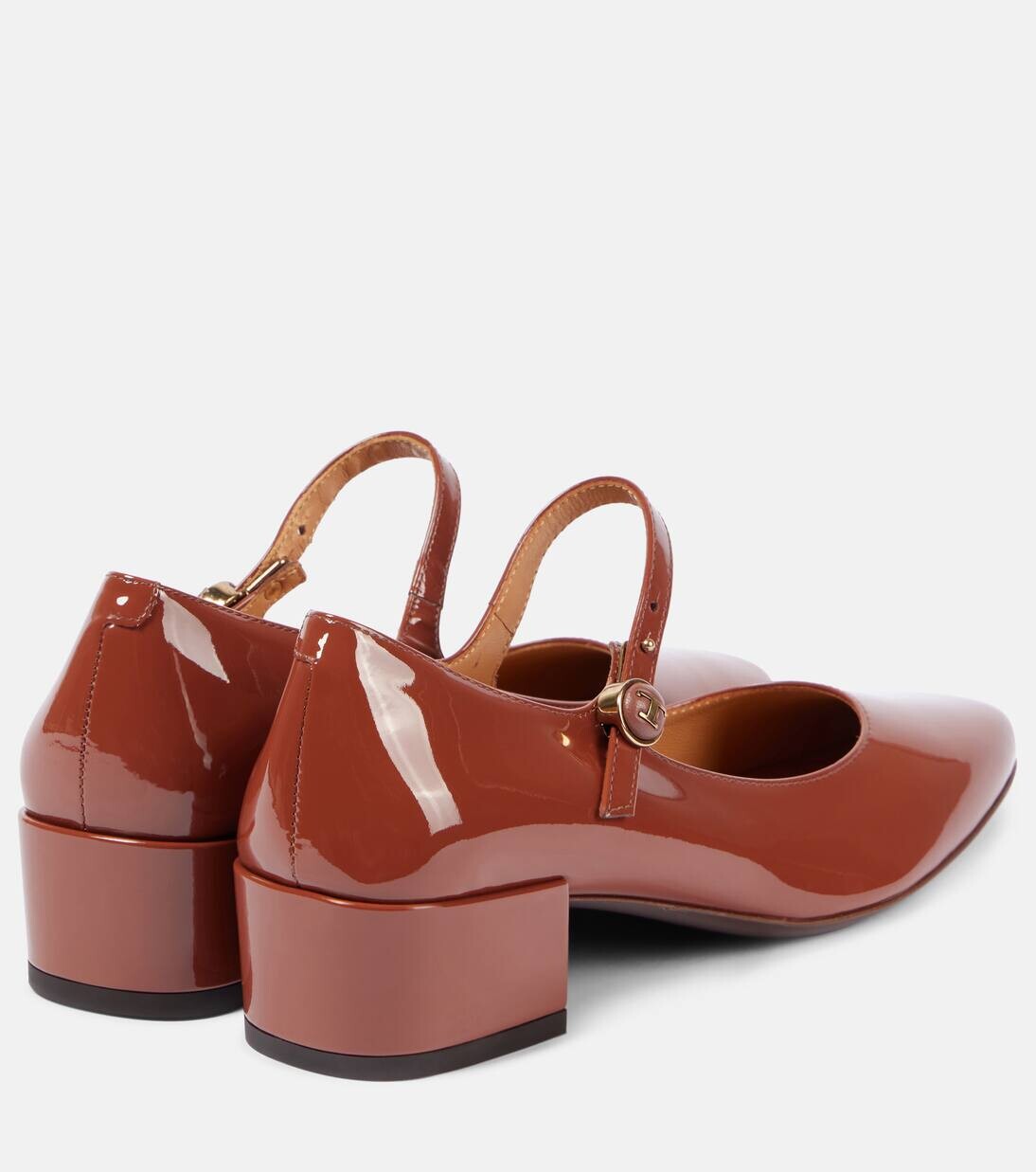 Туфли Мэри Джейн из лакированной кожи Tod'S, цвет mattone — фото 3