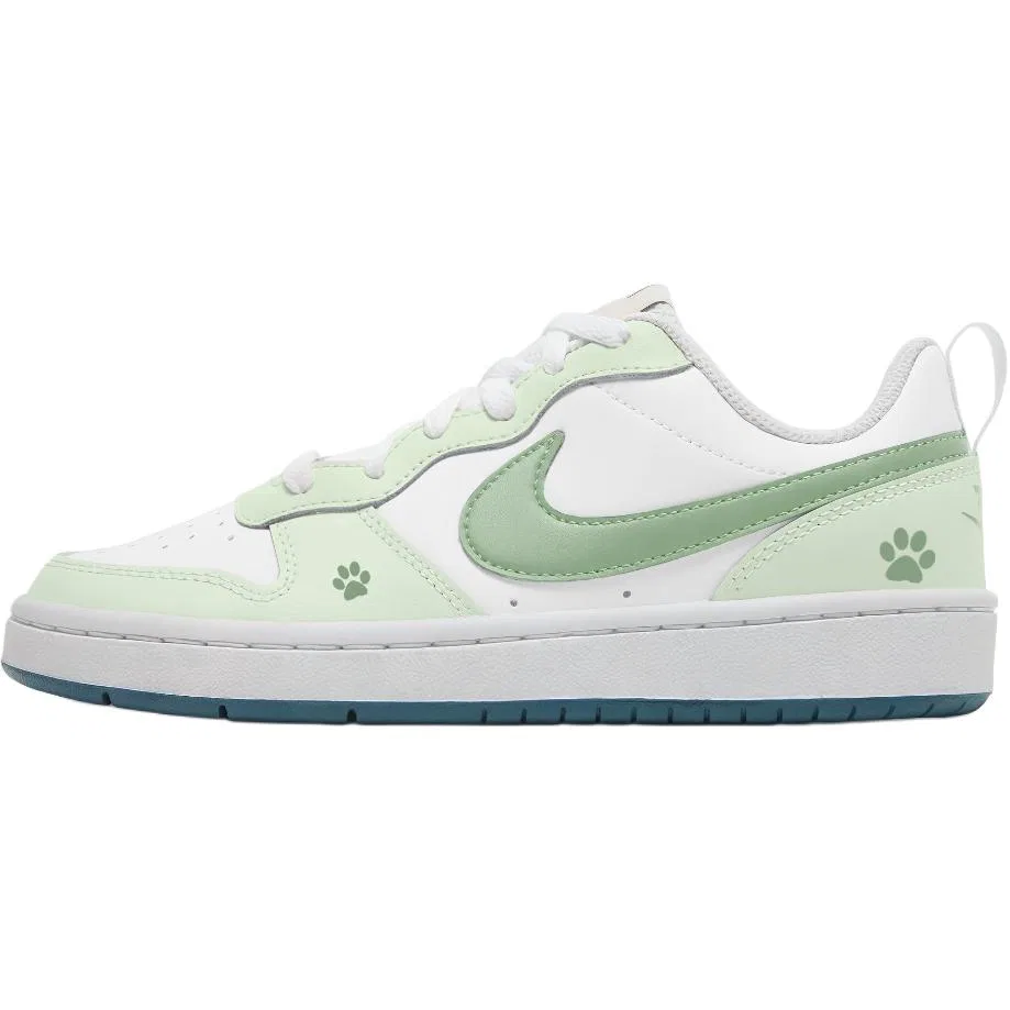 Детские кеды Nike Court Borough 2 Fresh Trefoil бело-зеленые