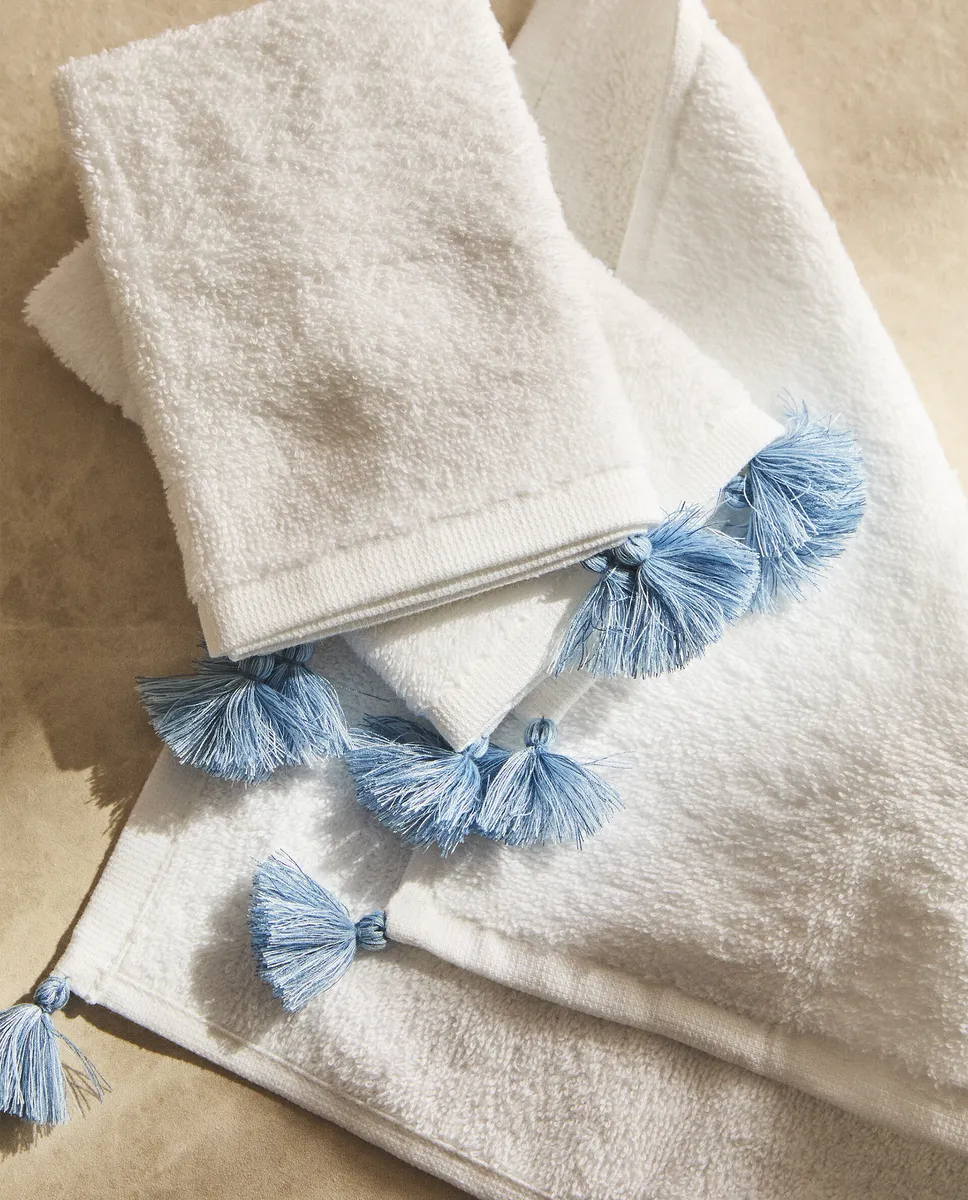 

Упаковка полотенец для рук с кисточками (3 шт.) Zara Home, цвет Oyster White